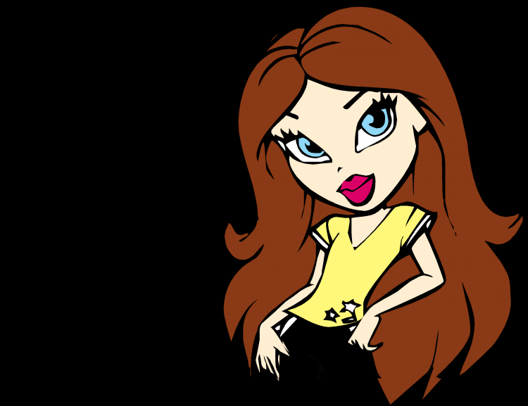 free vector Cute Cartoon Fashionable girly girl